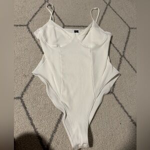 SHEIN White Ribbed Bodysuit